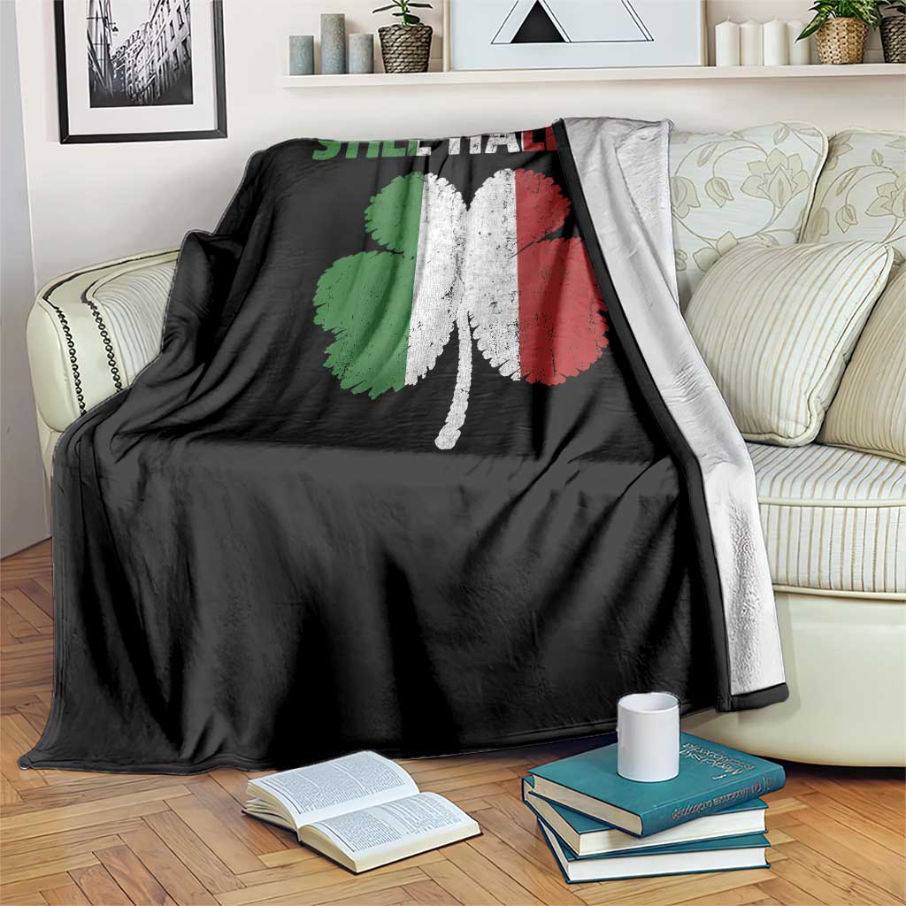 St Patricks Day Still Italian Throw Blanket Funny Retro Shamrock Italy Flag