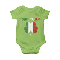 St Patricks Day Still Italian Baby Onesie Funny Retro Shamrock Italy Flag
