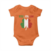 St Patricks Day Still Italian Baby Onesie Funny Retro Shamrock Italy Flag
