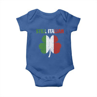 St Patricks Day Still Italian Baby Onesie Funny Retro Shamrock Italy Flag