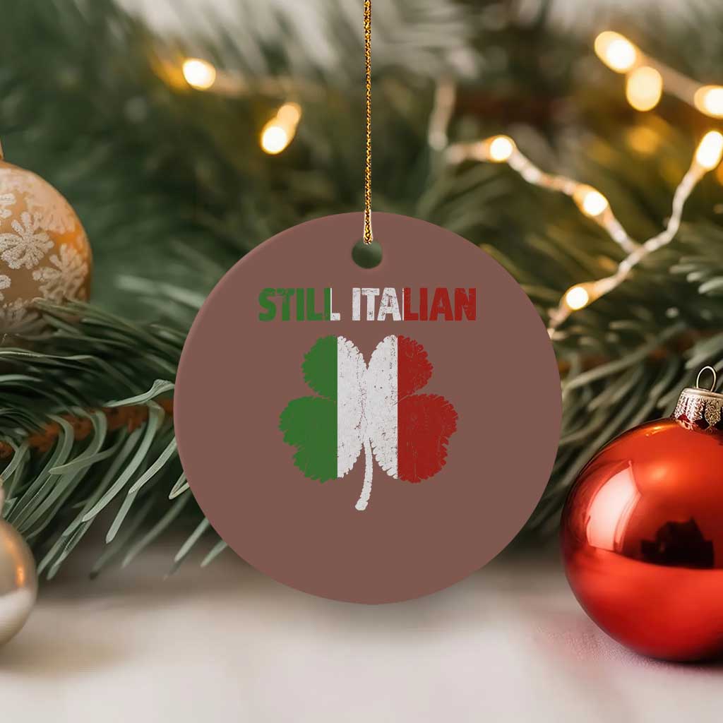 St Patricks Day Still Italian Ceramic Ornament Funny Retro Shamrock Italy Flag