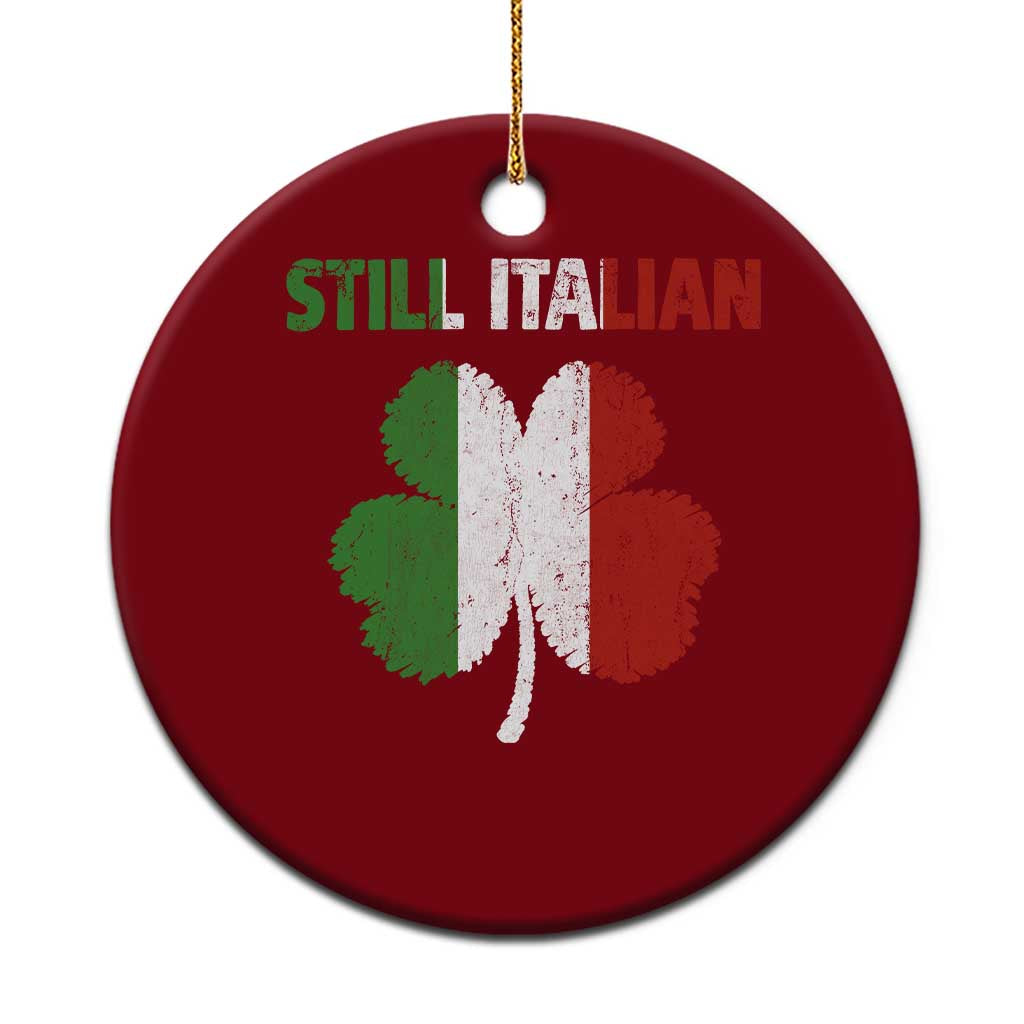 St Patricks Day Still Italian Ceramic Ornament Funny Retro Shamrock Italy Flag