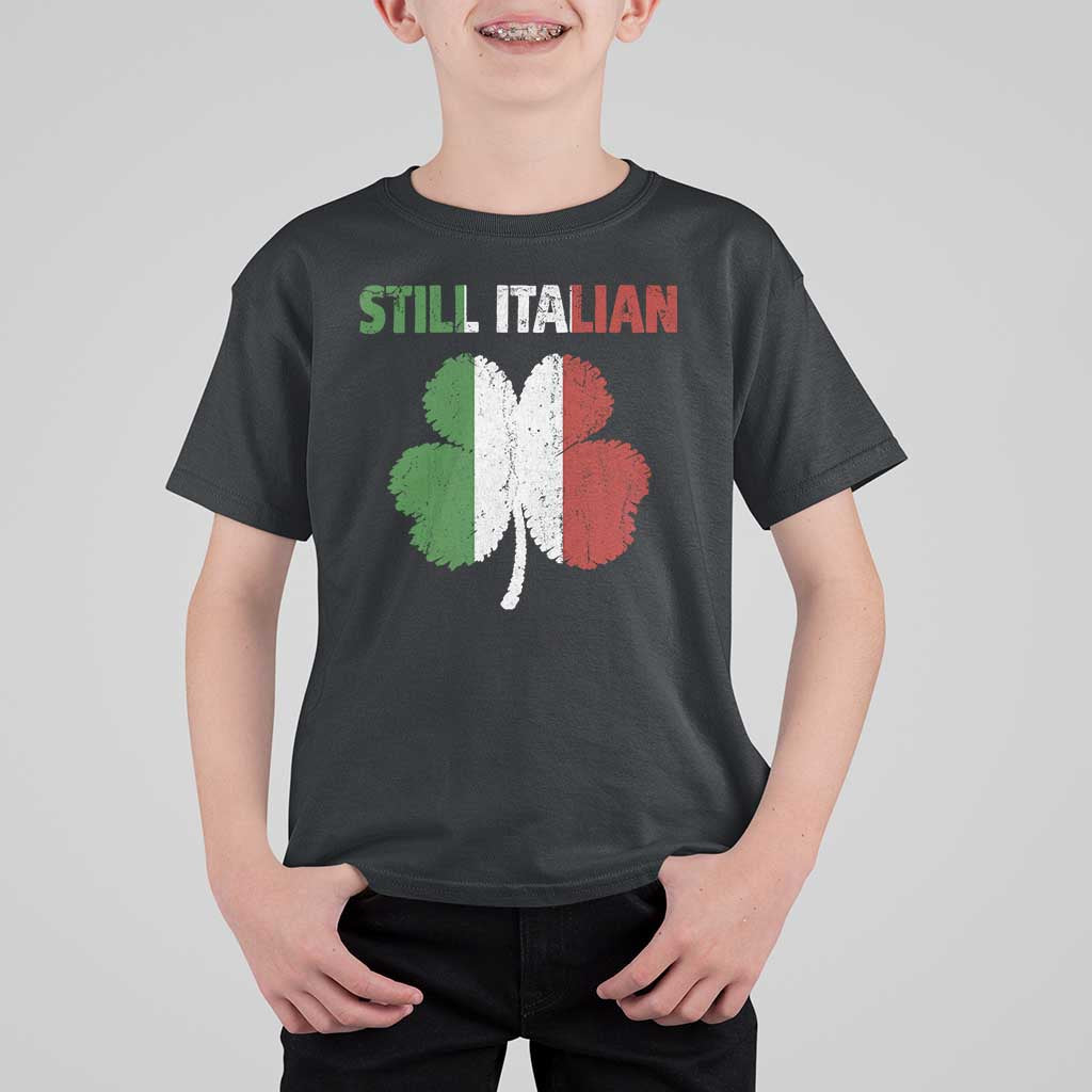 St Patricks Day Still Italian T Shirt For Kid Funny Retro Shamrock Italy Flag
