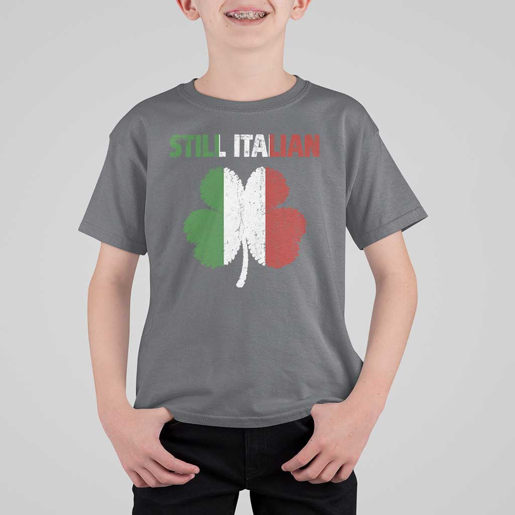 St Patricks Day Still Italian T Shirt For Kid Funny Retro Shamrock Italy Flag