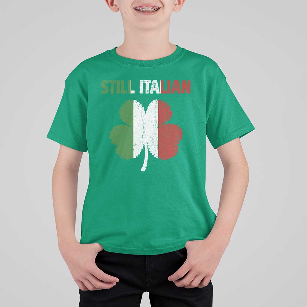 St Patricks Day Still Italian T Shirt For Kid Funny Retro Shamrock Italy Flag