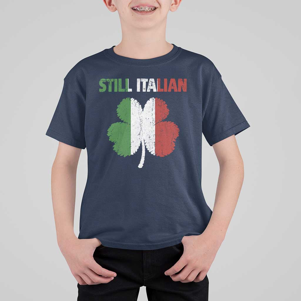 St Patricks Day Still Italian T Shirt For Kid Funny Retro Shamrock Italy Flag