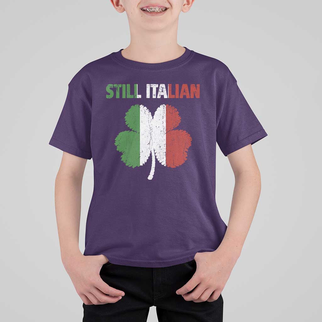 St Patricks Day Still Italian T Shirt For Kid Funny Retro Shamrock Italy Flag