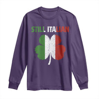St Patricks Day Still Italian Long Sleeve Shirt Funny Retro Shamrock Italy Flag