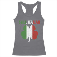 St Patricks Day Still Italian Racerback Tank Top Funny Retro Shamrock Italy Flag