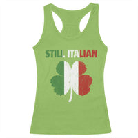 St Patricks Day Still Italian Racerback Tank Top Funny Retro Shamrock Italy Flag