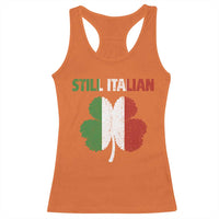 St Patricks Day Still Italian Racerback Tank Top Funny Retro Shamrock Italy Flag