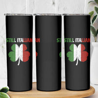 St Patricks Day Still Italian Skinny Tumbler Funny Retro Shamrock Italy Flag
