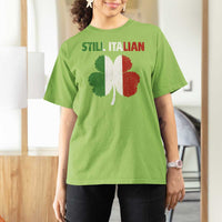 St Patricks Day Still Italian T Shirt For Women Funny Retro Shamrock Italy Flag