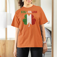 St Patricks Day Still Italian T Shirt For Women Funny Retro Shamrock Italy Flag