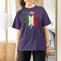 St Patricks Day Still Italian T Shirt For Women Funny Retro Shamrock Italy Flag