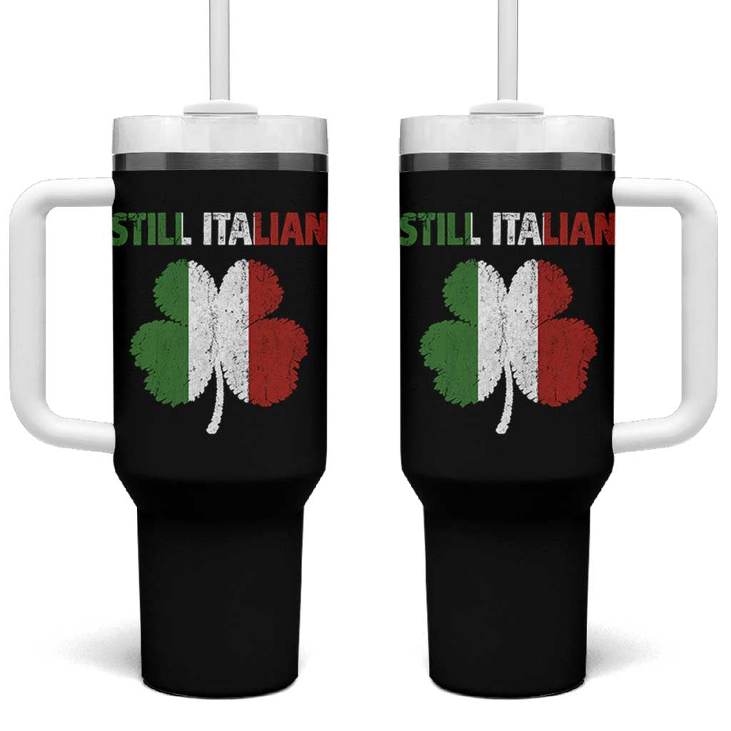 St Patricks Day Still Italian Tumbler With Handle Funny Retro Shamrock Italy Flag