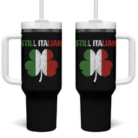 St Patricks Day Still Italian Tumbler With Handle Funny Retro Shamrock Italy Flag