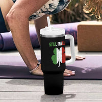 St Patricks Day Still Italian Tumbler With Handle Funny Retro Shamrock Italy Flag