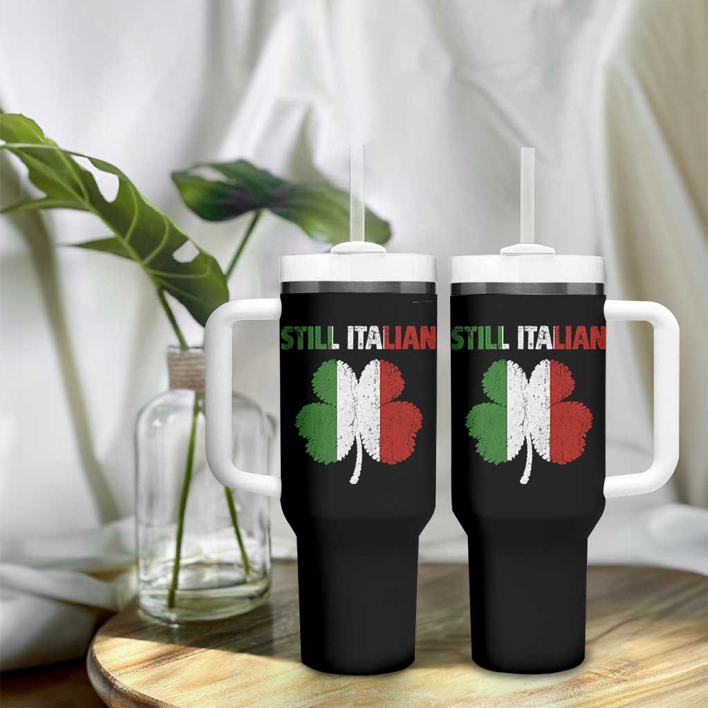 St Patricks Day Still Italian Tumbler With Handle Funny Retro Shamrock Italy Flag