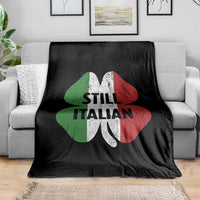 Funny St Patricks Day Italian Throw Blanket Retro Vintage Shamrock Italy Flag