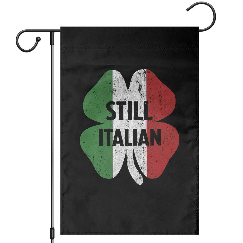 Funny St Patricks Day Italian Garden Flag Retro Vintage Shamrock Italy Flag