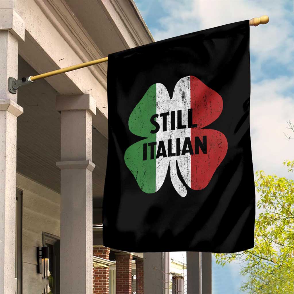 Funny St Patricks Day Italian Garden Flag Retro Vintage Shamrock Italy Flag
