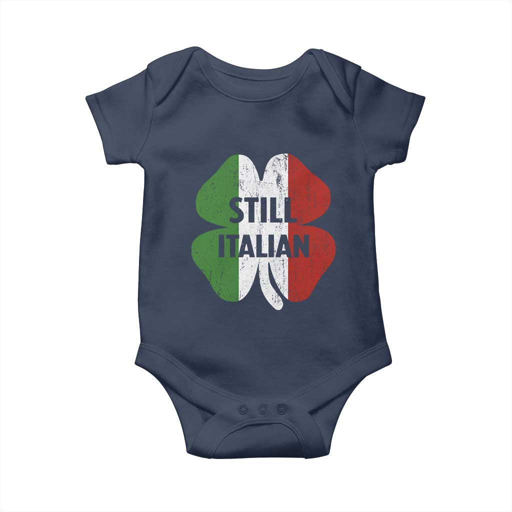 Funny St Patricks Day Italian Baby Onesie Retro Vintage Shamrock Italy Flag