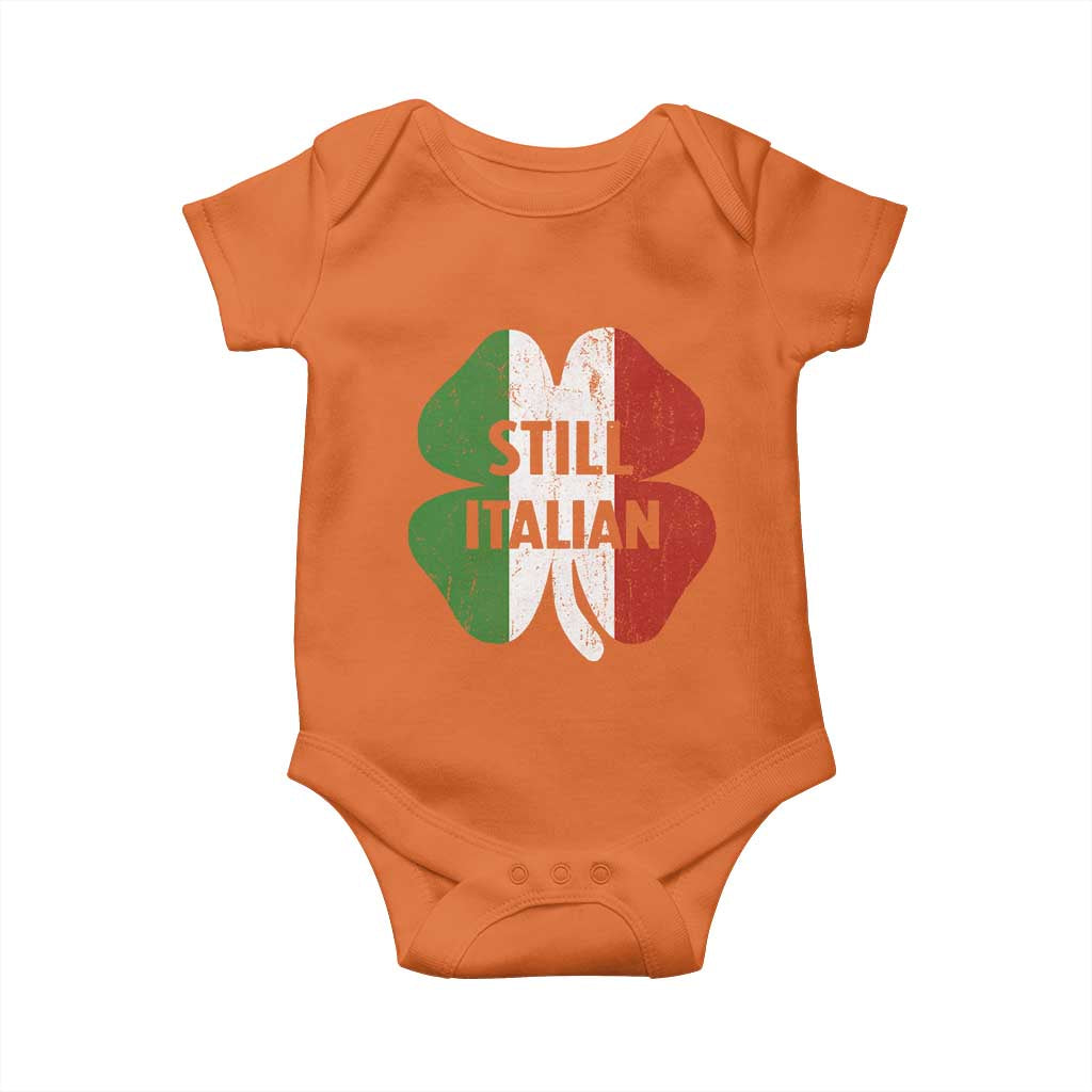 Funny St Patricks Day Italian Baby Onesie Retro Vintage Shamrock Italy Flag