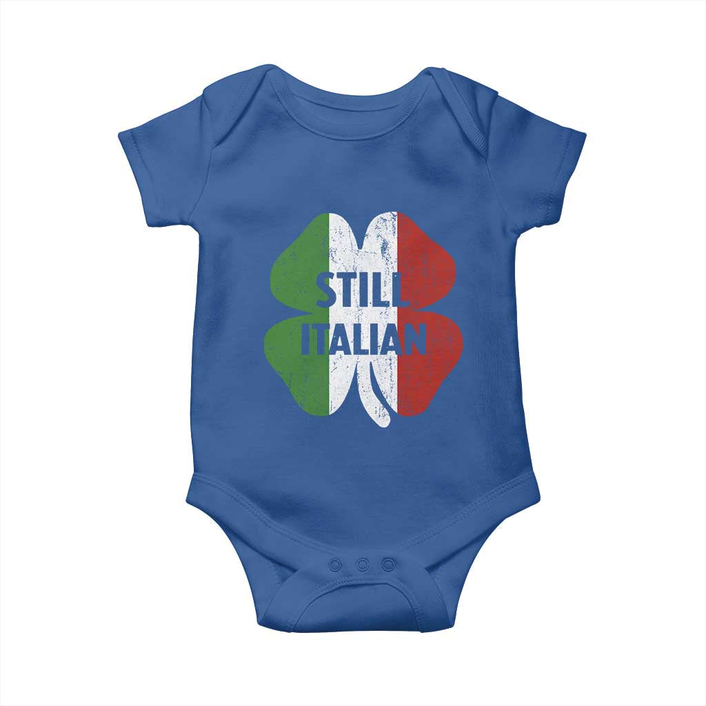 Funny St Patricks Day Italian Baby Onesie Retro Vintage Shamrock Italy Flag