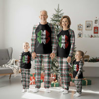 Funny St Patricks Day Italian Plaid Pajama Set Retro Vintage Shamrock Italy Flag