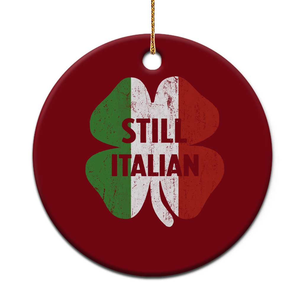 Funny St Patricks Day Italian Ceramic Ornament Retro Vintage Shamrock Italy Flag