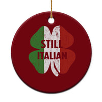 Funny St Patricks Day Italian Ceramic Ornament Retro Vintage Shamrock Italy Flag
