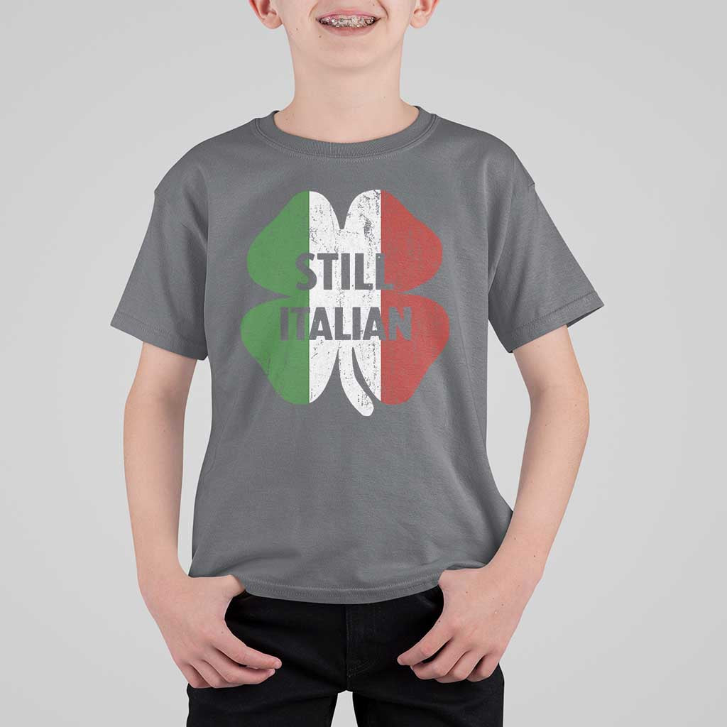 Funny St Patricks Day Italian T Shirt For Kid Retro Vintage Shamrock Italy Flag