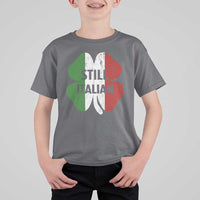Funny St Patricks Day Italian T Shirt For Kid Retro Vintage Shamrock Italy Flag