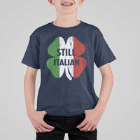 Funny St Patricks Day Italian T Shirt For Kid Retro Vintage Shamrock Italy Flag