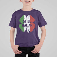 Funny St Patricks Day Italian T Shirt For Kid Retro Vintage Shamrock Italy Flag