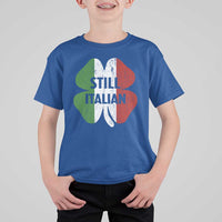 Funny St Patricks Day Italian T Shirt For Kid Retro Vintage Shamrock Italy Flag