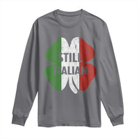 Funny St Patricks Day Italian Long Sleeve Shirt Retro Vintage Shamrock Italy Flag