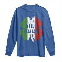 Funny St Patricks Day Italian Long Sleeve Shirt Retro Vintage Shamrock Italy Flag