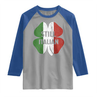 Funny St Patricks Day Italian Raglan Shirt Retro Vintage Shamrock Italy Flag