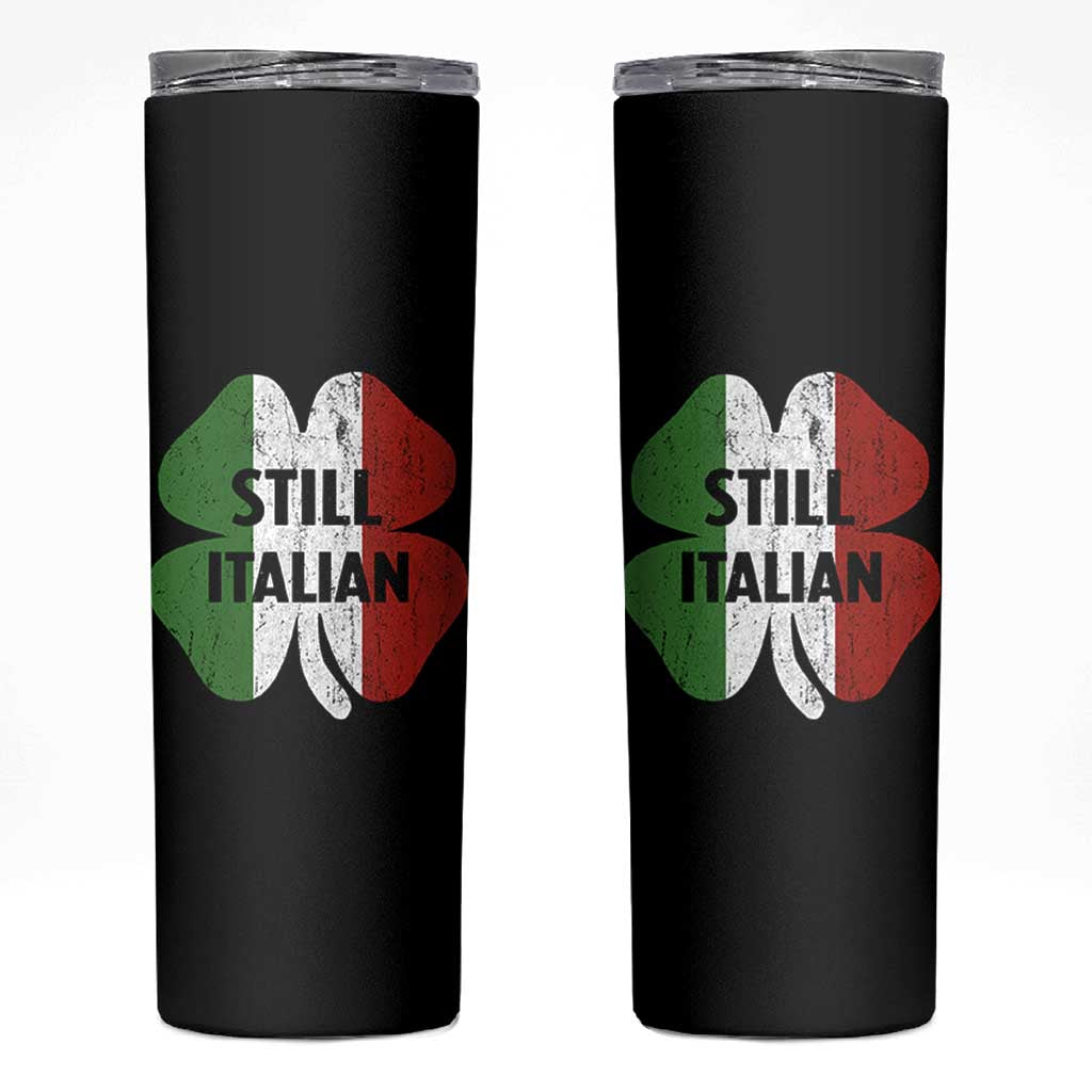 Funny St Patricks Day Italian Skinny Tumbler Retro Vintage Shamrock Italy Flag