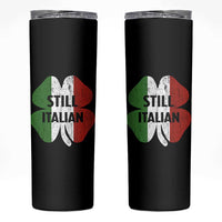 Funny St Patricks Day Italian Skinny Tumbler Retro Vintage Shamrock Italy Flag