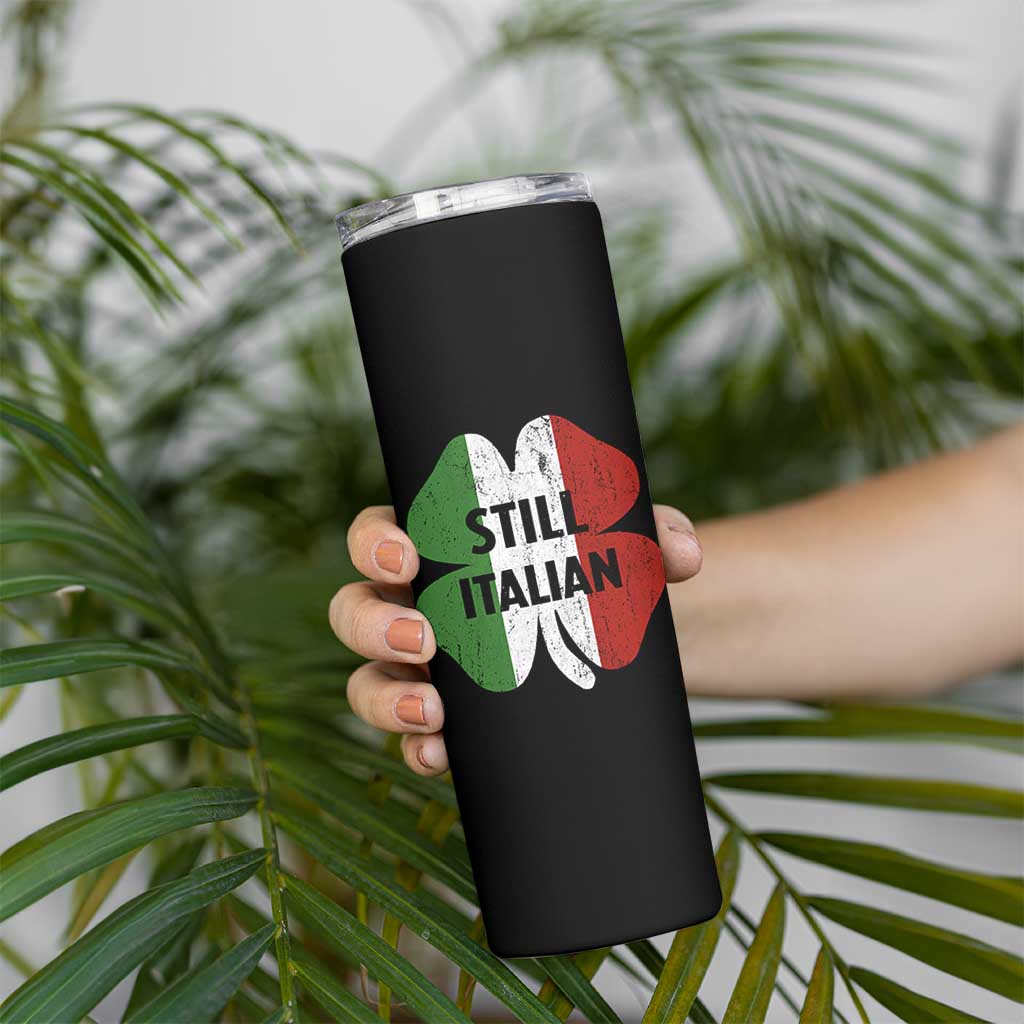 Funny St Patricks Day Italian Skinny Tumbler Retro Vintage Shamrock Italy Flag