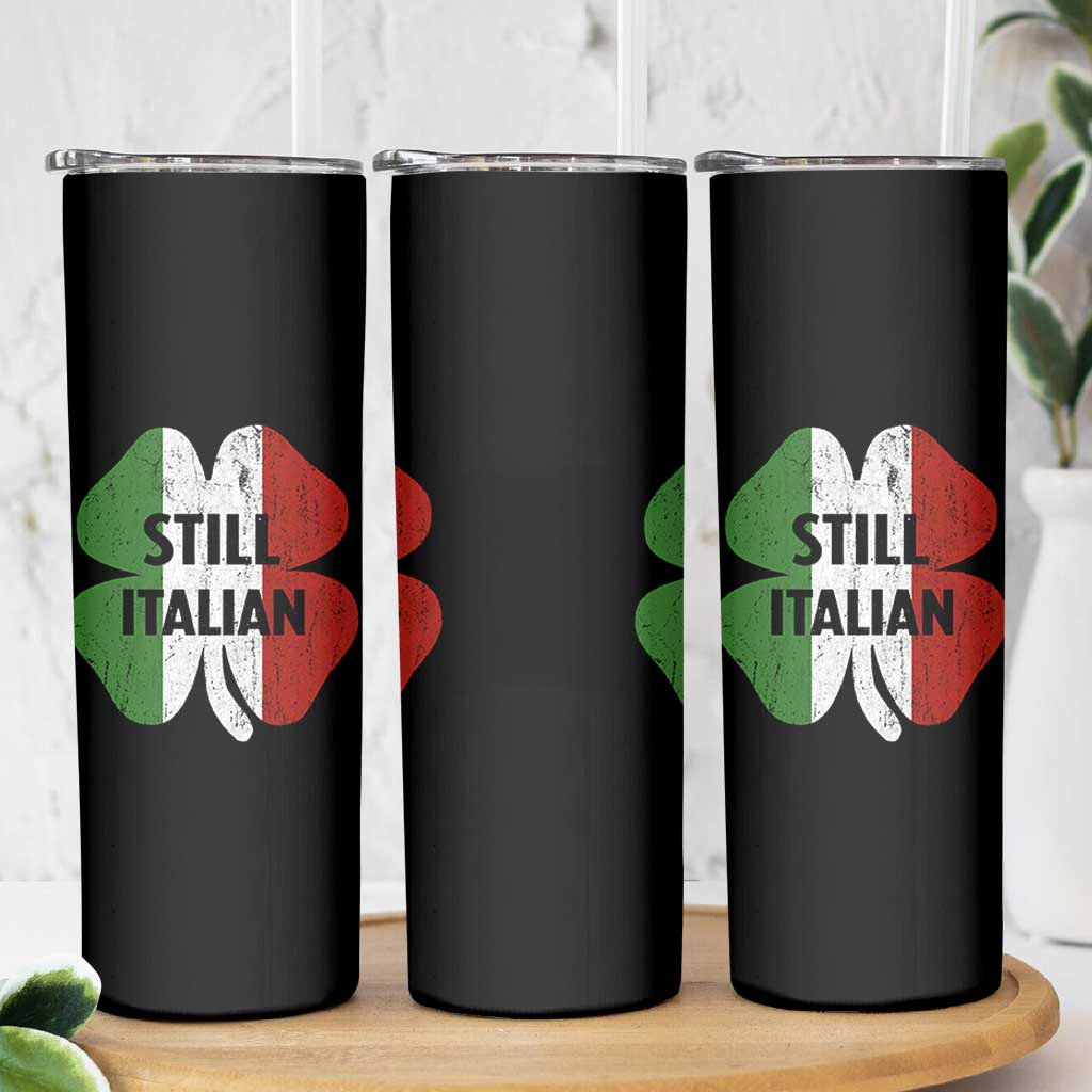 Funny St Patricks Day Italian Skinny Tumbler Retro Vintage Shamrock Italy Flag