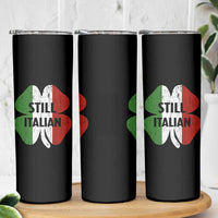 Funny St Patricks Day Italian Skinny Tumbler Retro Vintage Shamrock Italy Flag