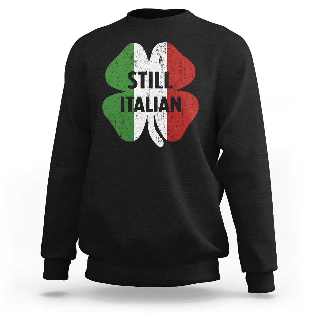 Funny St Patricks Day Italian Sweatshirt Retro Vintage Shamrock Italy Flag