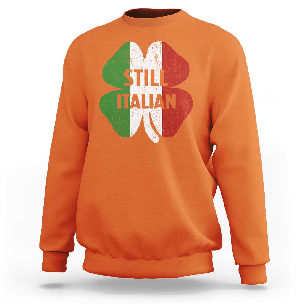 Funny St Patricks Day Italian Sweatshirt Retro Vintage Shamrock Italy Flag