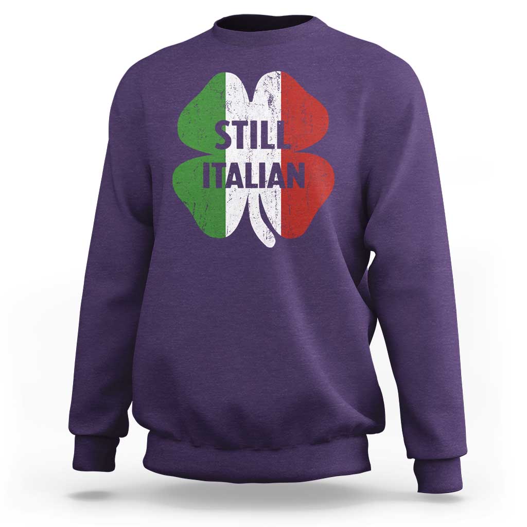 Funny St Patricks Day Italian Sweatshirt Retro Vintage Shamrock Italy Flag