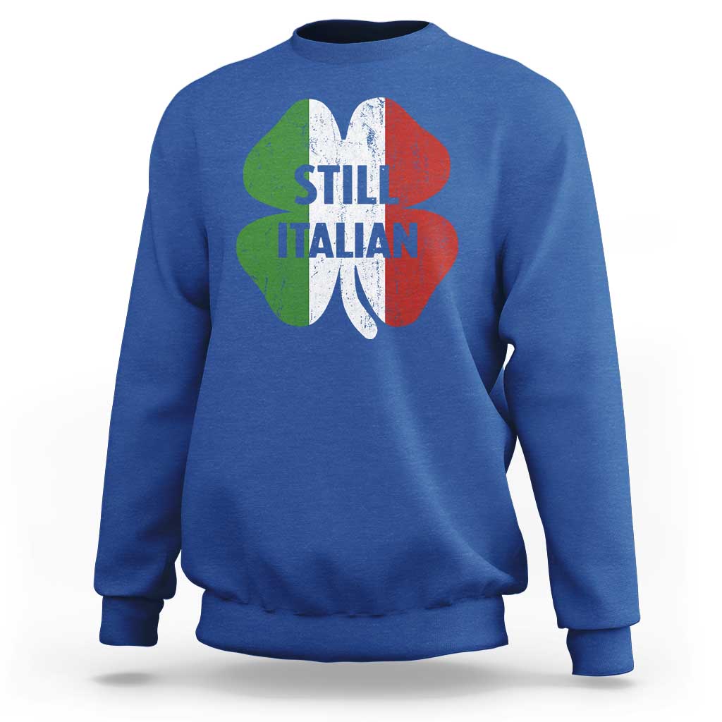 Funny St Patricks Day Italian Sweatshirt Retro Vintage Shamrock Italy Flag