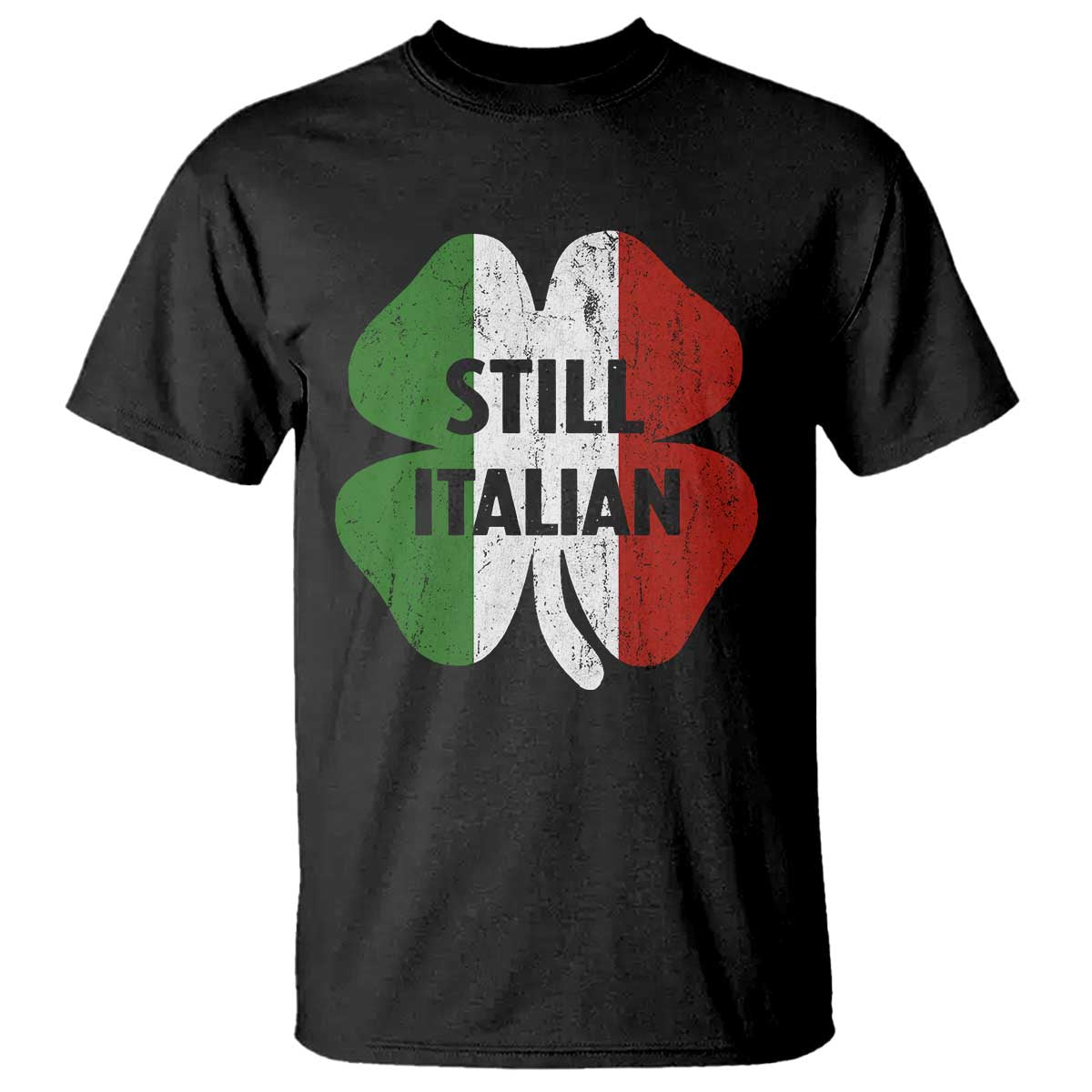 Funny St Patricks Day Italian T Shirt Retro Vintage Shamrock Italy Flag